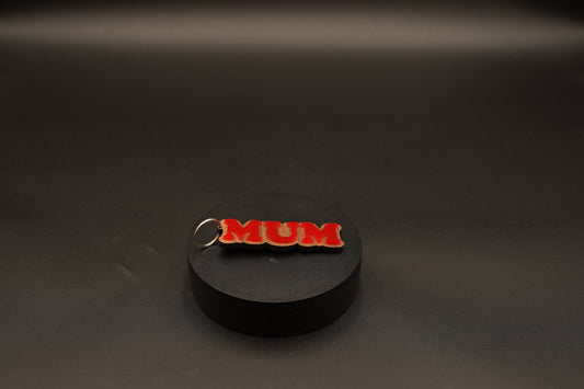 Laser cut Wooden Mum keyring.